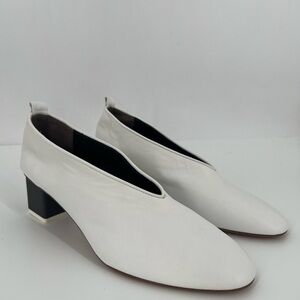 Gray Matters Mildred Classic Nappa Leather Pumps In Bianco